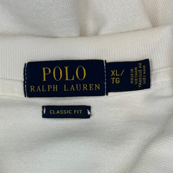 Polo Ralph Lauren Classic‎ Fit Cream Polo Shirt Men's XL Pony Logo Casual Top - Picture 4 of 5